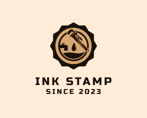 Stamp - Water Plumbing Stamp logo design