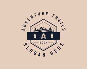 Mountain Hike Hipster Adventure  logo design