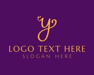 Sparkle - Gold Sparkle Letter Y logo design