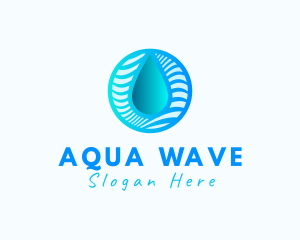 Gradient Water Waves logo design