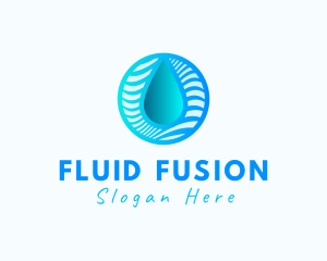 Gradient Water Waves logo design