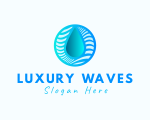 Gradient Water Waves logo design