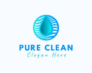 Gradient Water Waves logo design