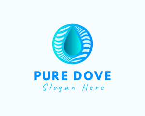 Gradient Water Waves logo design