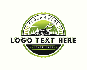 Emblem - Landscaping Lawn Mower logo design