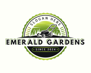 Landscaping Lawn Mower logo design