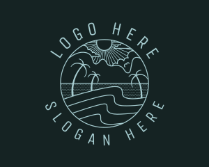 Sunshine - Coconut Tree Beach Island logo design