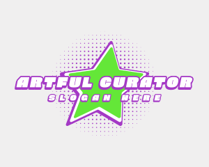 Halftone Retro Star logo design