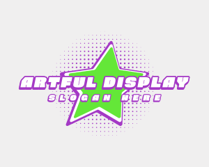 Halftone Retro Star logo design