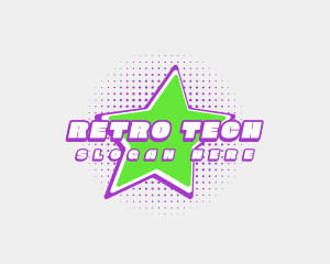 Halftone Retro Star logo design