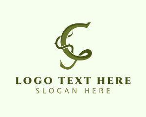 Vegetarian - Herbal Plant Letter C logo design