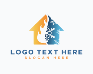 Snowflake - Home Heating Cooling logo design