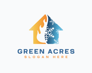 Snowflake - Home Heating Cooling logo design