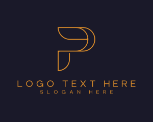 Advertising - Premium Gold Letter P logo design