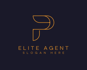 Agent - Premium Gold Letter P logo design