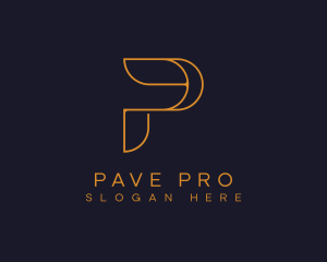 Premium Gold Letter P logo design