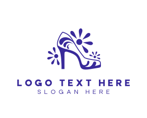 Slippers - Floral Feminine Stiletto logo design