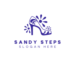 Sandals - Floral Feminine Stiletto logo design