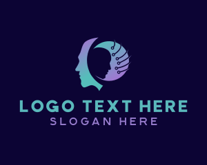 Psychology - Technology AI Brain logo design