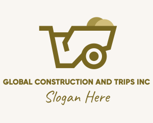 Excavation - Mining Construction Wheelbarrow logo design