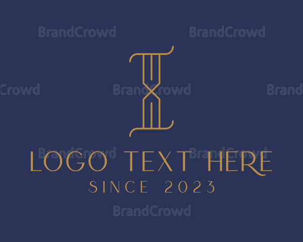 Golden Luxury Letter I Logo