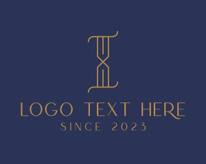 Gold And Purple - Golden Luxury Letter I logo design
