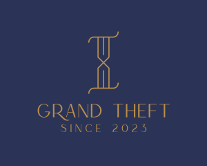 Golden Luxury Letter I logo design