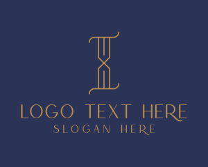 Golden Luxury Letter I Logo