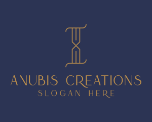 Golden Luxury Letter I logo design