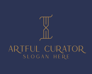 Golden Luxury Letter I logo design