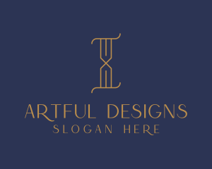 Golden Luxury Letter I logo design