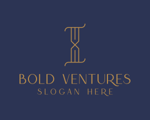 Golden Luxury Letter I logo design