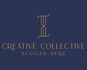 Golden Luxury Letter I logo design