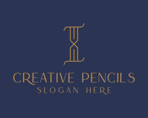 Golden Luxury Letter I logo design