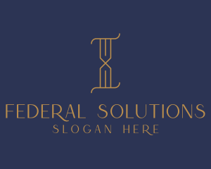 Golden Luxury Letter I logo design