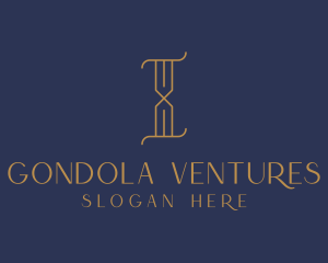 Golden Luxury Letter I logo design