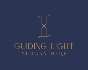 Golden Luxury Letter I logo design