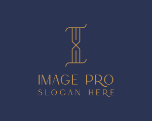 Golden Luxury Letter I logo design