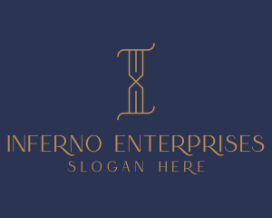 Golden Luxury Letter I logo design