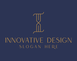 Golden Luxury Letter I logo design