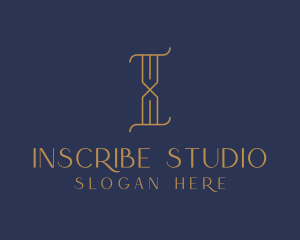 Golden Luxury Letter I logo design