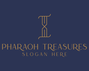 Golden Luxury Letter I logo design