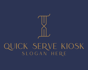 Golden Luxury Letter I logo design