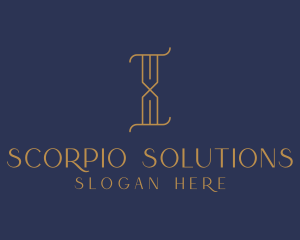 Golden Luxury Letter I logo design