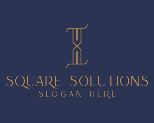 Golden Luxury Letter I logo design