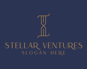 Golden Luxury Letter I logo design