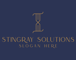 Golden Luxury Letter I logo design