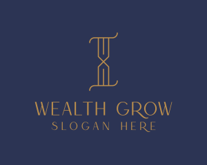 Golden Luxury Letter I logo design