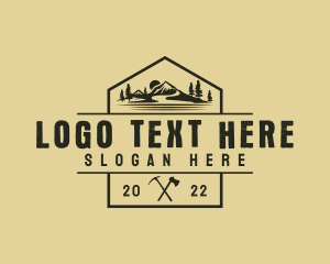 Rustic - Rustic Mountain Axe logo design