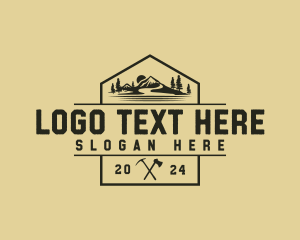 Hipster - Rustic Mountain Axe logo design